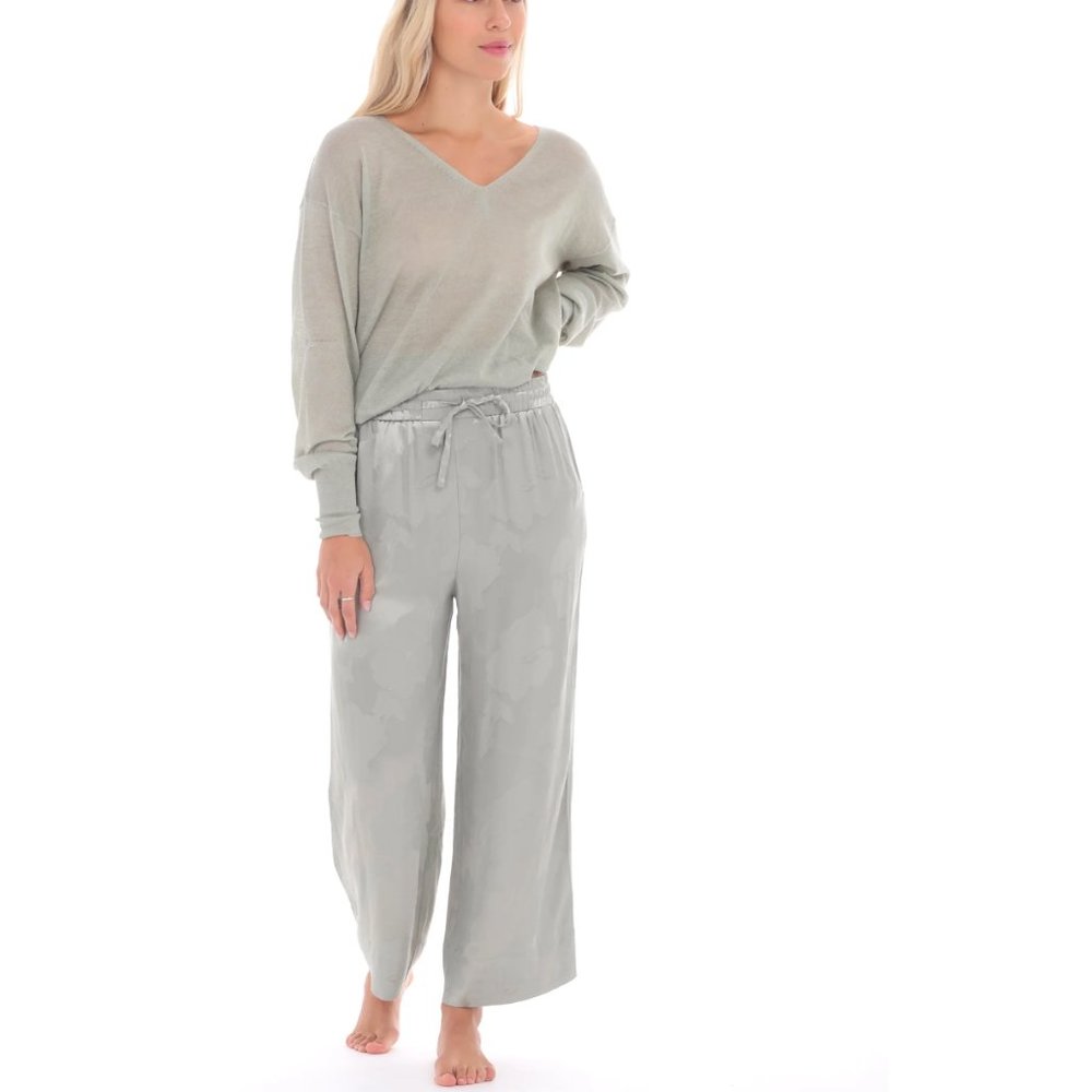 Paper Label Poppy Jacquard Pant Color Sage Size SM NWOT